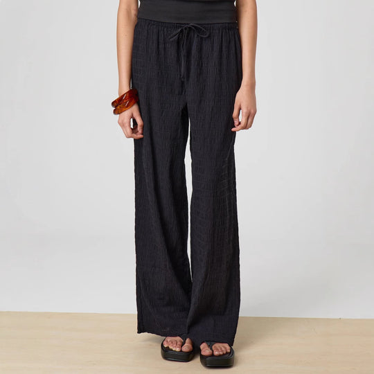 Damen Leichte Palazzo-Loungehose aus Crinkle-Gauze mit hoher Komfort-Taille Shop Nory