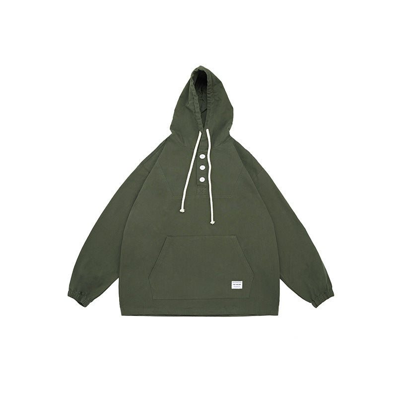 Unisex Oversize-Kapuzenpullover mit Knopfleiste, Kängurutasche und elastischen Bündchen Shop Nory