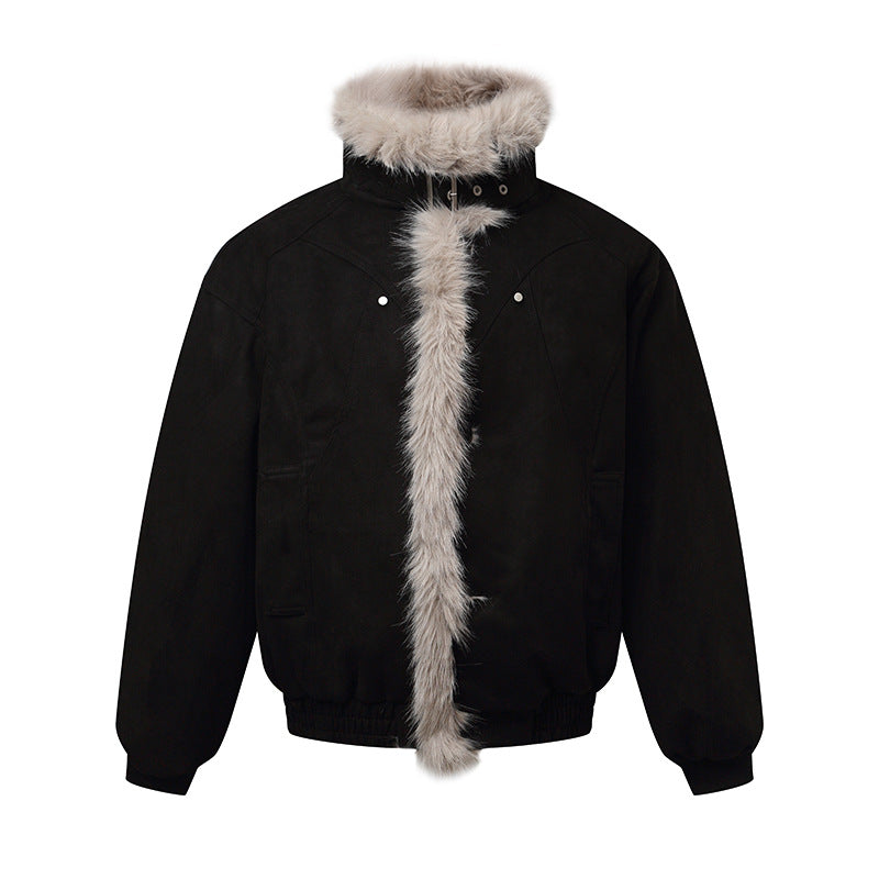 Herren Bomberjacke im Aviator‑Look mit Kunstfellbesatz und Schnallenkragen Shop Nory