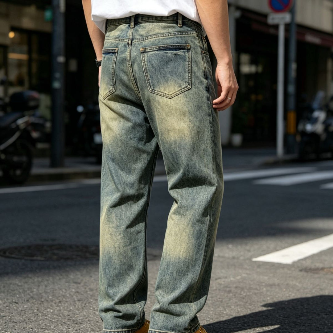 Herren Lässige Ripped Baggy-Jeans Shop Nory