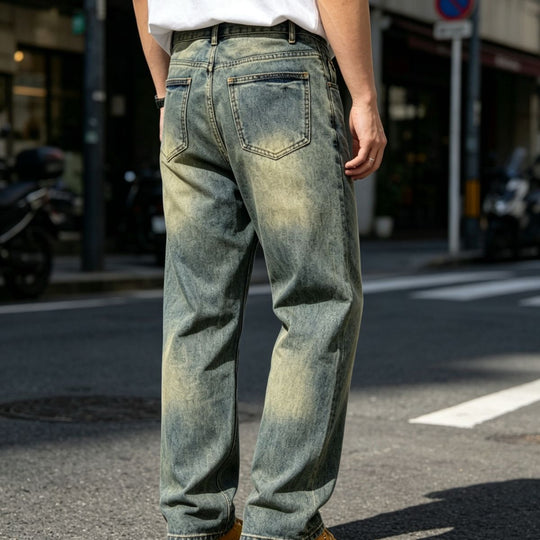 Herren Lässige Ripped Baggy-Jeans Shop Nory