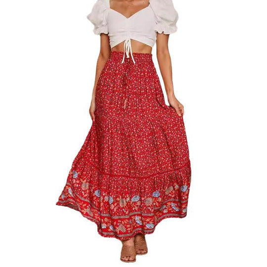 Damen Maxi-Rock aus floraler Baumwolle