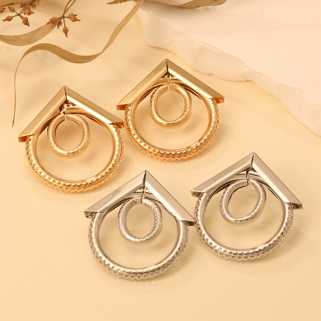 Damen Hängende Ohrringe mit elegantem, geschwungenem Ringdesign Shop Nory