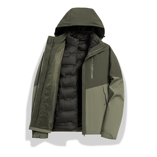Damen 2-in-1 wasserdichte Winterjacke mit abnehmbarer Daunen-Innenweste Shop Nory