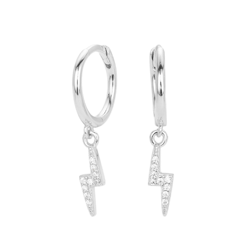 Damen Ohrhänger mit funkelndem Blitzdesign aus 925 Sterling Silber und Zirkonbesatz Shop Nory