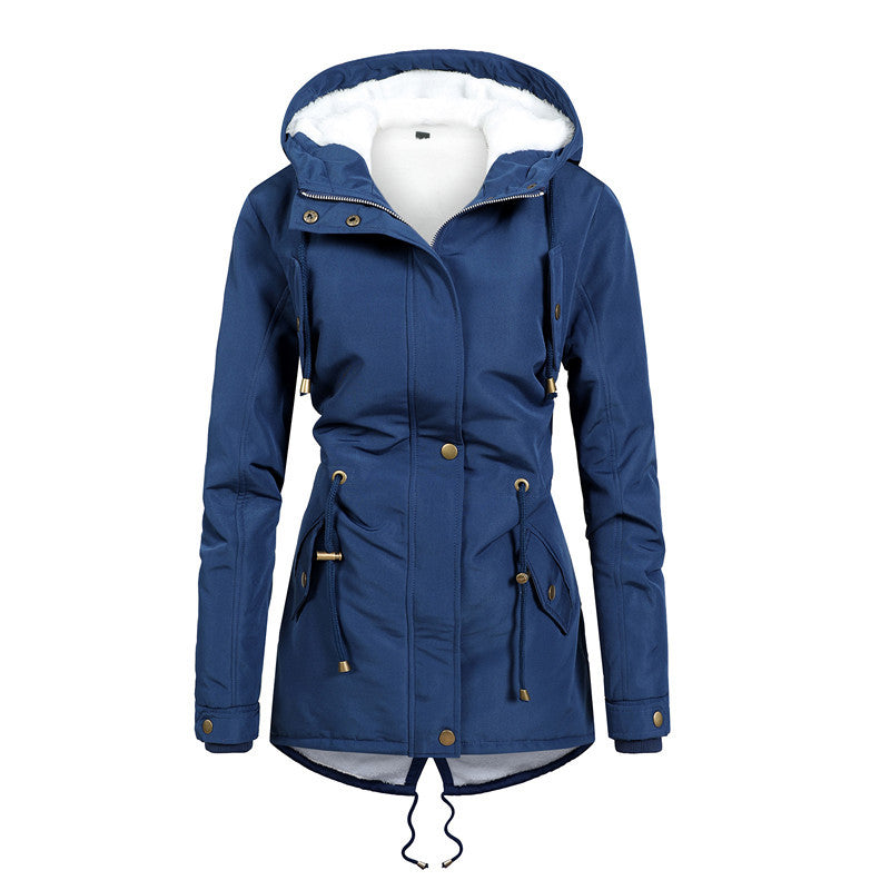 Damen Winddichter Parka mit Kuschelfutter, taillierter Silhouette und Tunnelzug Shop Nory