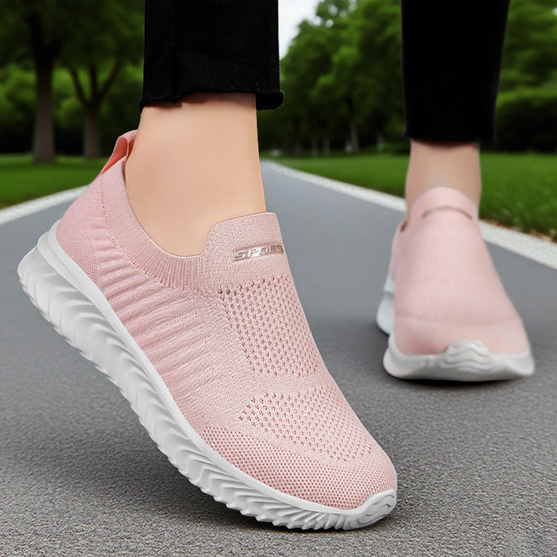 Damen Leichte Slip-On Freizeitschuhe mit atmungsaktivem Strickdesign