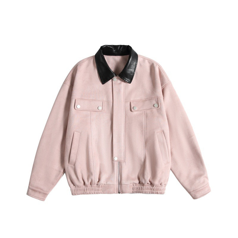 Damen Kurz geschnittene Boxy-Blousonjacke mit kontrastierendem Kunstlederkragen Shop Nory
