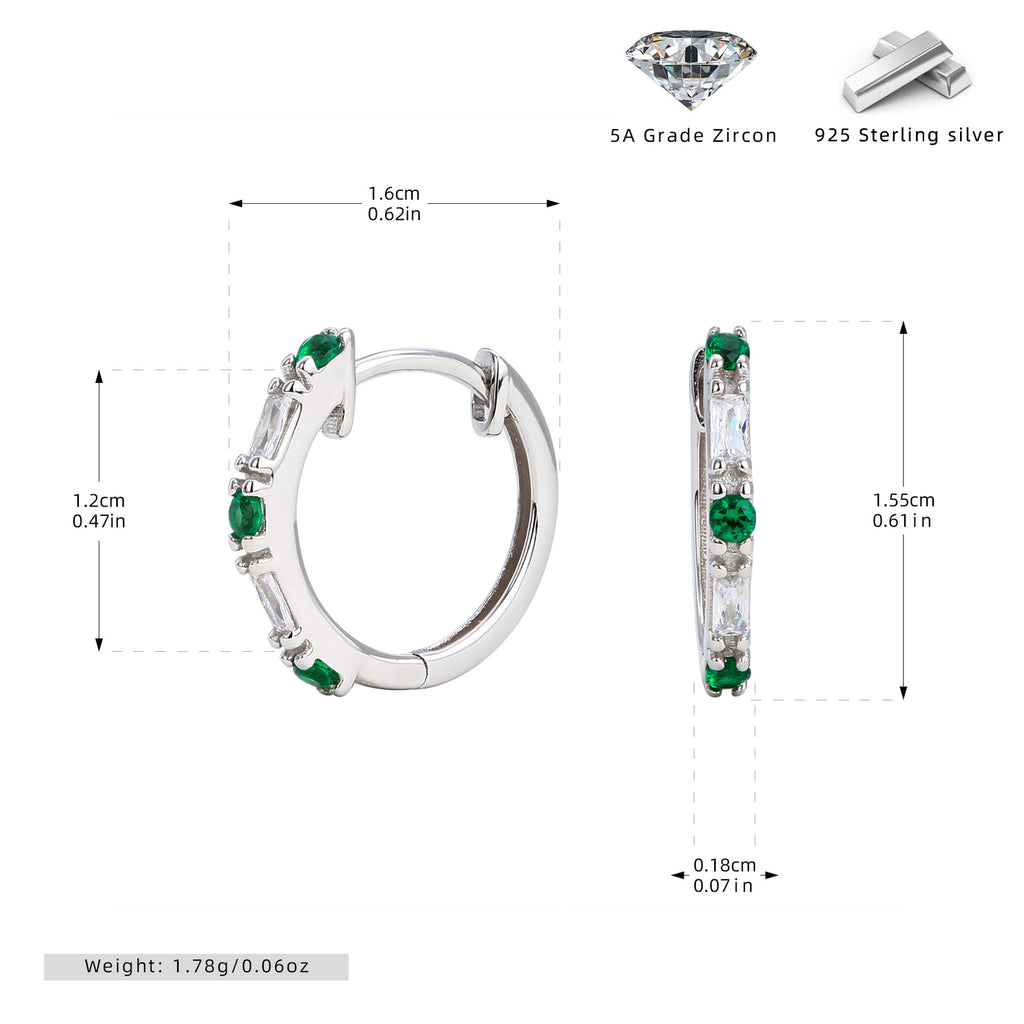 Damen Creolen mit funkelnden Zirkoninsätzen aus 925 Sterling Silber Shop Nory