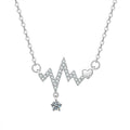 Damen Halskette mit pulsierendem Herzschlag-Design und funkelndem Zirkonia Shop Nory