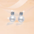 Damen-Ohrstecker mit strahlenden Zirkonias und eleganten Perlen Shop Nory