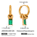 Damen Ohrhänger mit funkelndem Smaragd und moderne Gold-Hängelelemente Shop Nory