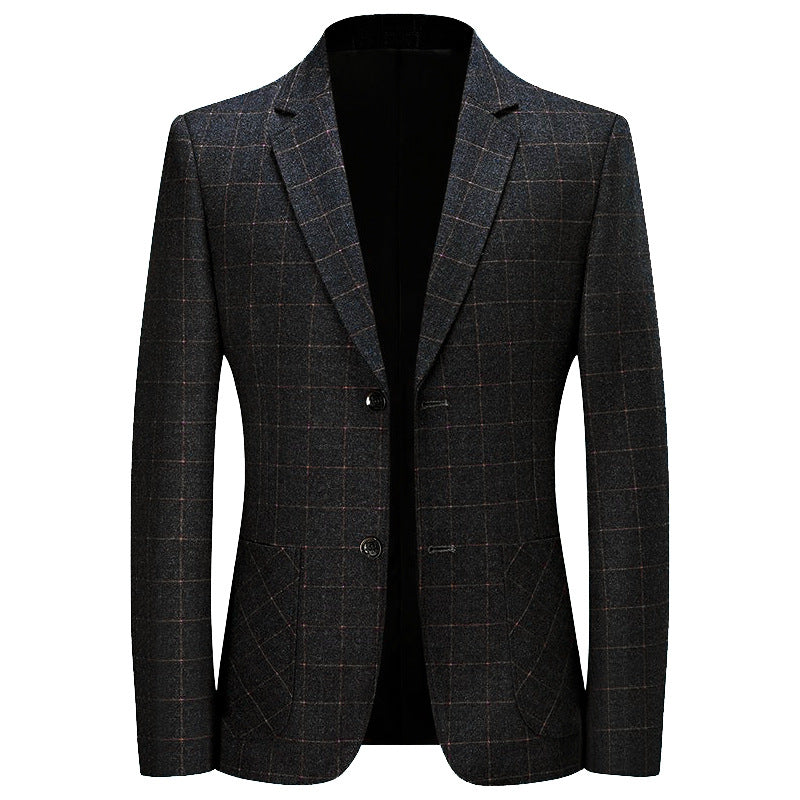 Herren Kariertes Slim-Fit Sakko aus Wollmischung Shop Nory