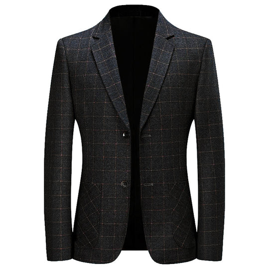 Herren Kariertes Slim-Fit Sakko aus Wollmischung Shop Nory