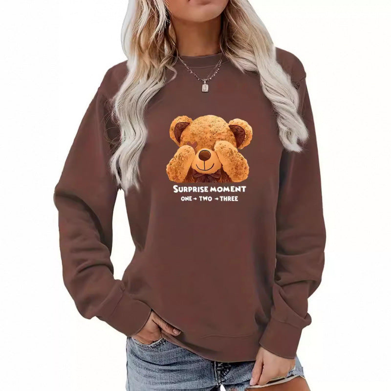 Damen Freizeitpullover mit süßem Bärenmotiv