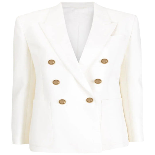Damen Boxy-Zweireiher-Blazer im Clean-Tailoring mit strukturierten Schultern Shop Nory