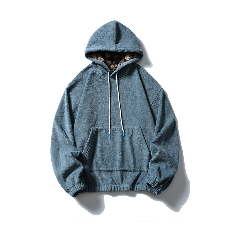 Unisex Oversize-Fleece-Hoodie mit Teddyfutter, Kängurutasche und elastischem Saum Shop Nory