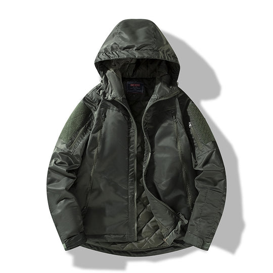 Herren gesteppte taktische Winterjacke mit Kapuze und wasserabweisendem Außenmaterial Shop Nory