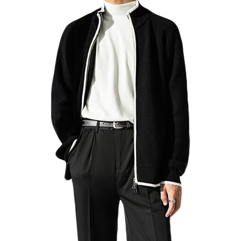 Herren Modische Strickjacke mit hohem Kragen Shop Nory