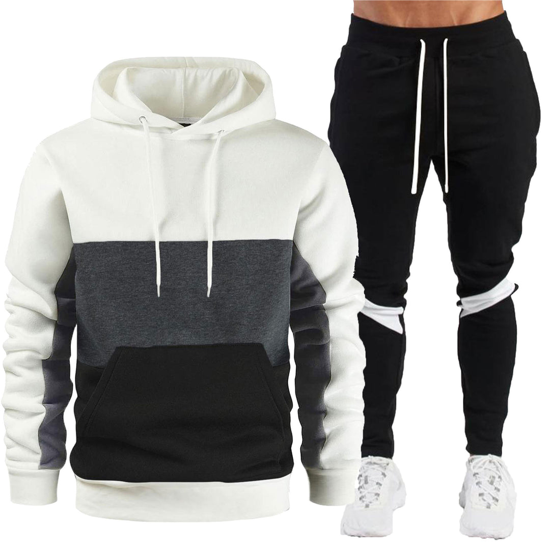 Herren nan sportives Hoodie- und Jogginghose-Set mit Kontrastblenden, Kängurutasche, elastischem Bund und schmal zulaufendem Bein Shop Nory