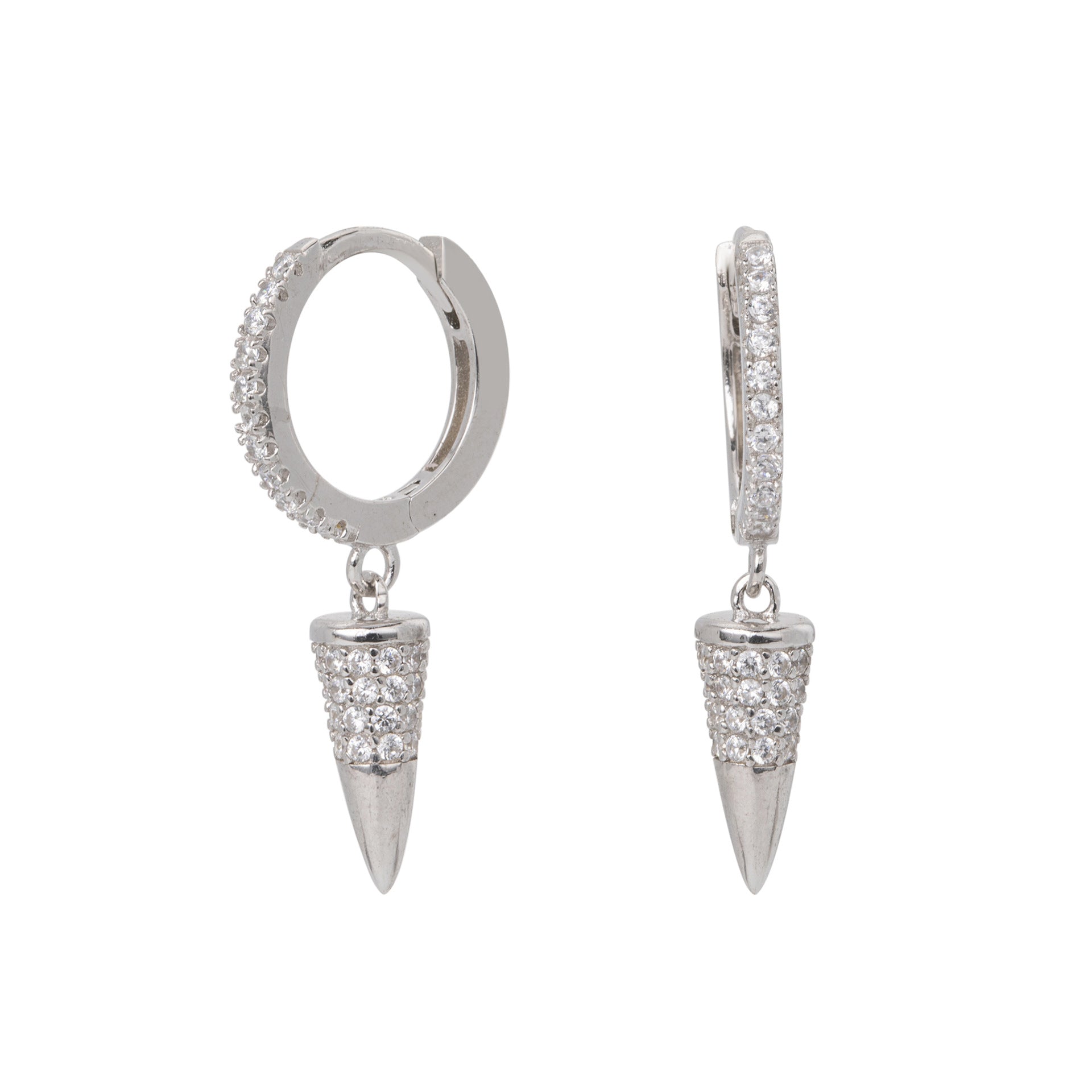 Damen Ohrhänger mit funkelndem Kegelanhänger aus 925 Sterling Silber Shop Nory
