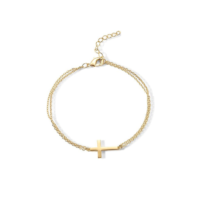 Damen Armband mit elegantem Kreuzanhänger aus feinem Edelstahl Shop Nory