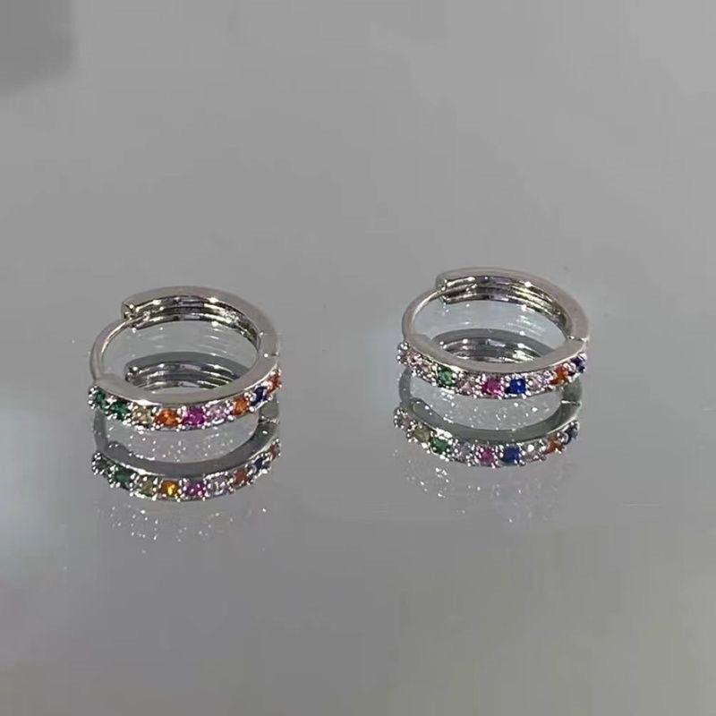 Damen Creolen mit bunten Zirkonia-Akzenten Shop Nory