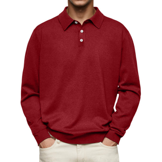 Herren Feinstrick Langarmpoloshirt mit Umlegekragen und Knopfleiste Shop Nory