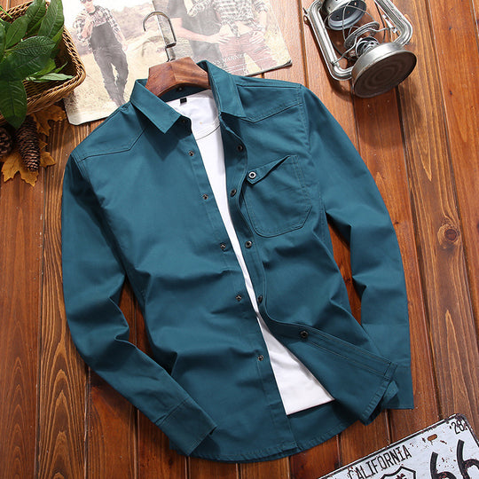 Herren Canvas-Overshirt im Worker‑Look mit Brustpattentasche und Western‑Nahtführung Shop Nory
