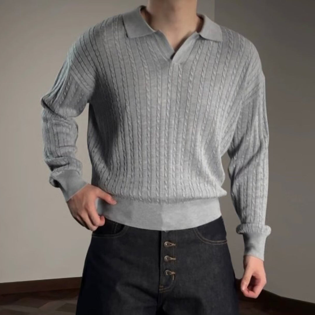 Herren Modischer Strickpullover mit V-Ausschnitt Shop Nory