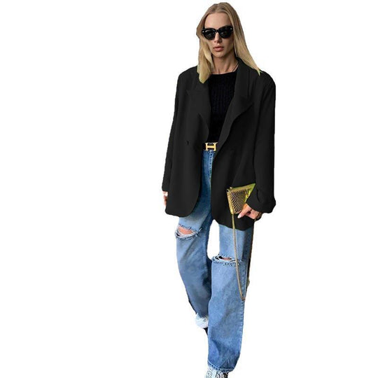 Damen Oversized Blazer mit elegantem Schnitt und doppelten Knopfdetails