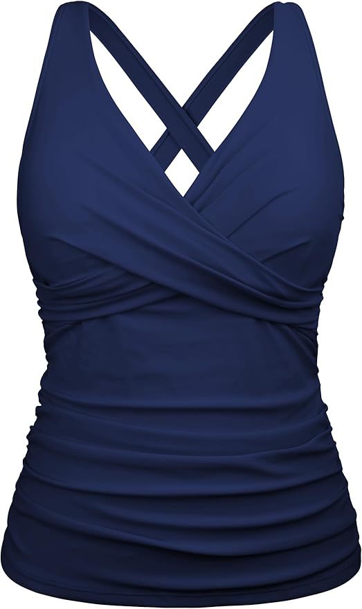 Damen Badeanzug mit Wickelschnitt und figurschmeichelndem Design