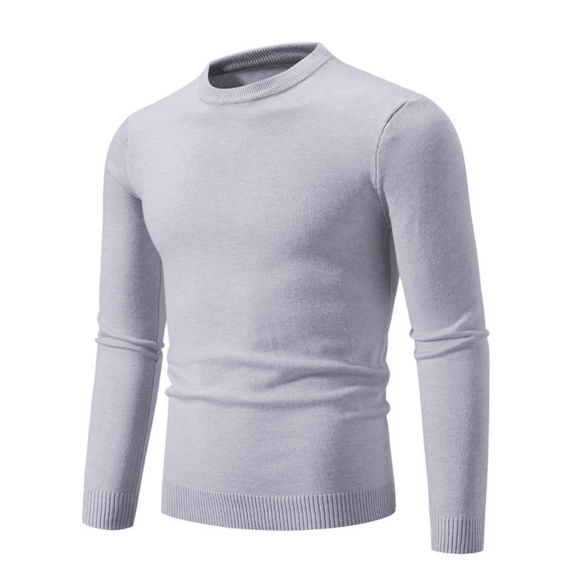 Herren eleganter Rundhals-Pullover aus feiner Baumwolle
