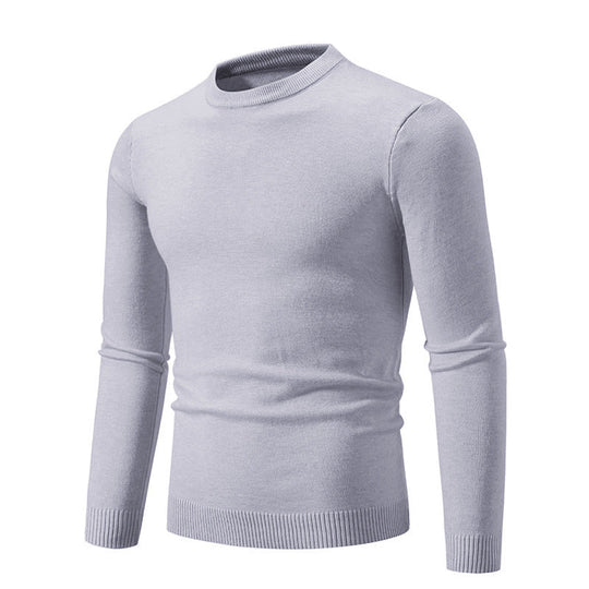Herren eleganter Rundhals-Pullover aus feiner Baumwolle