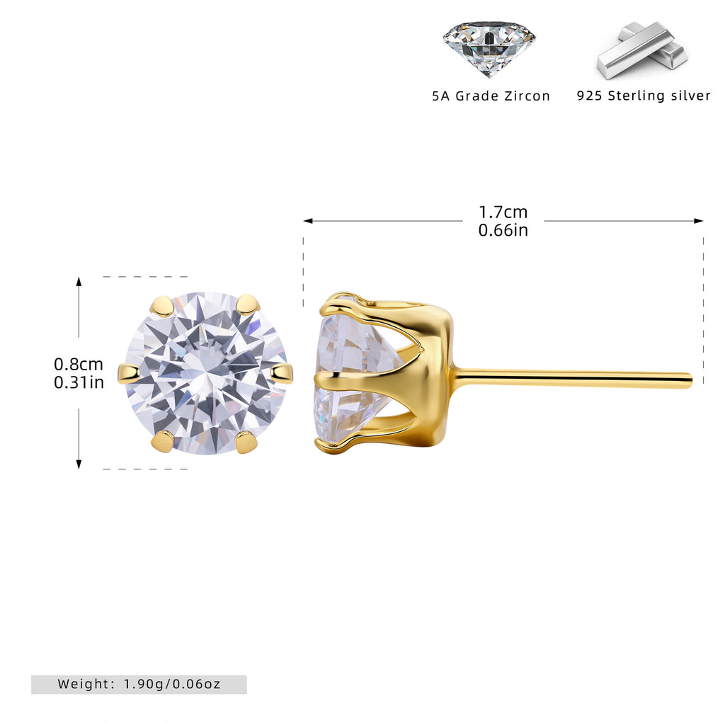 Damen Ohrstecker mit funkelnden 5A Zirkonsteinen aus hochwertigem 925 Sterling Silber Shop Nory