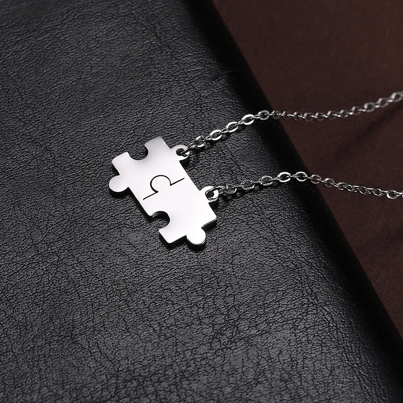 Damen Puzzle-Anhänger Halskette Shop Nory