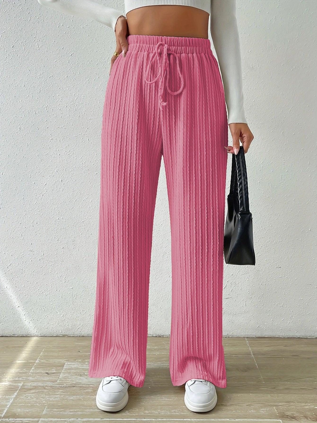 Damen Lässige Stretch-Hose mit elastischem Bund und praktischer Kordel