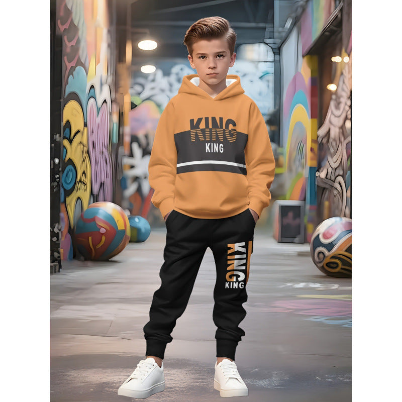 Unisex Kinder Jogginganzug mit Kapuzenpullover und detailreichem Auto-Print Shop Nory