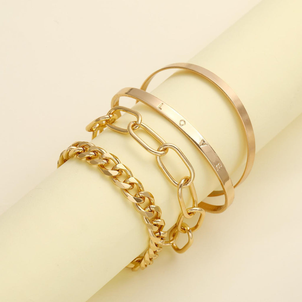 Damen Armreif-Set mit kreativem Ketten- und Minimaldesign Shop Nory