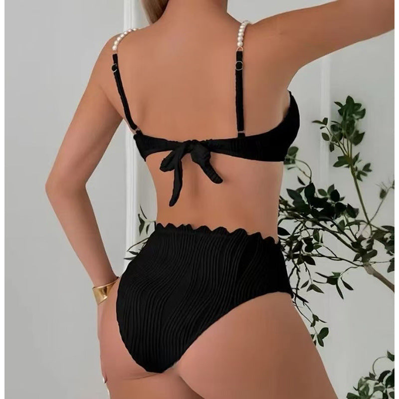Damen Hochwertiger Push-Up Bikini mit Skulptur-Rippdesign