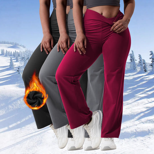 Damen High-Waist Bootcut-Yogahose mit formender Rückenpasse und weitem Bein Shopy Nory