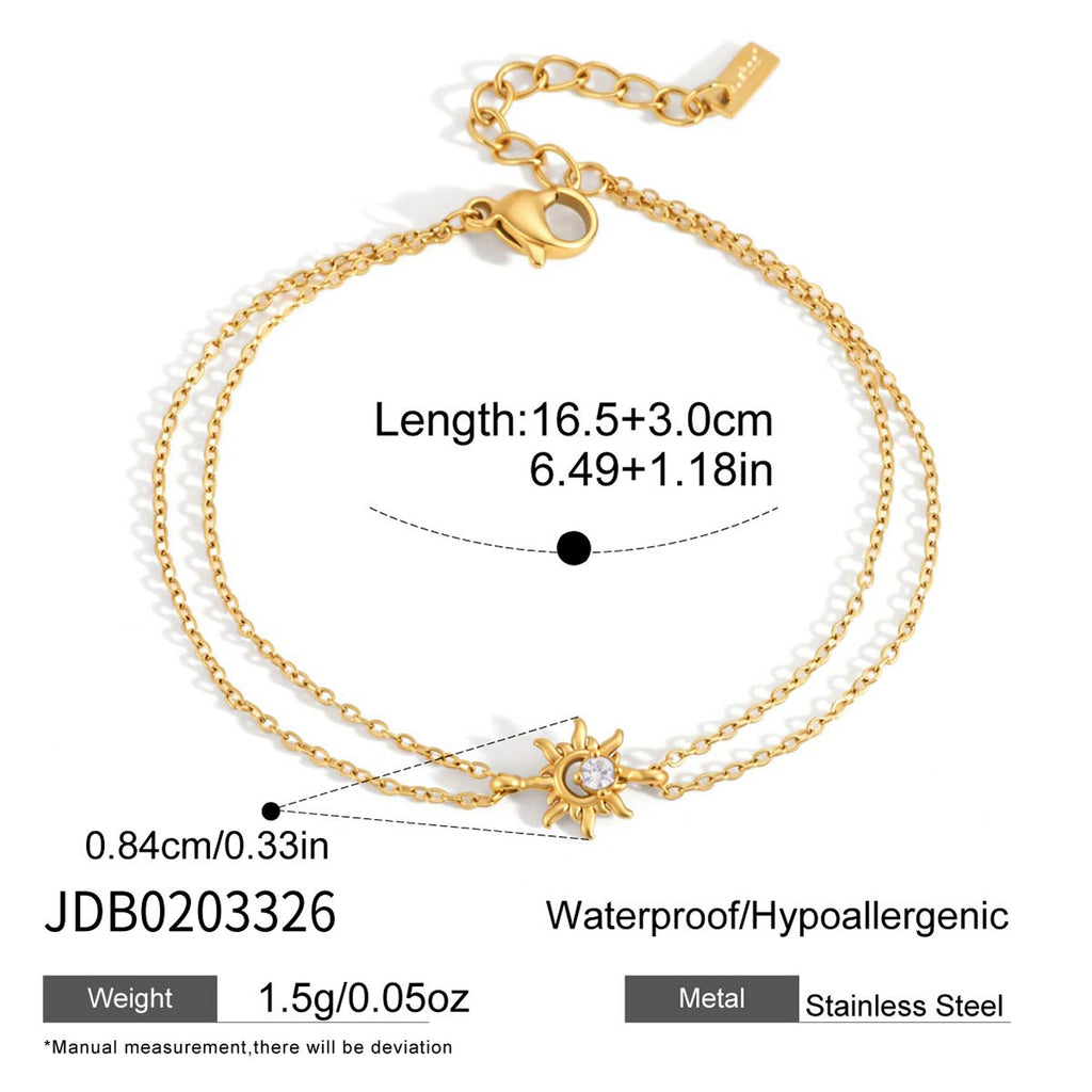 Damen Armband mit Sonnenmotiv aus hypoallergenem Edelstahl Shop Nory