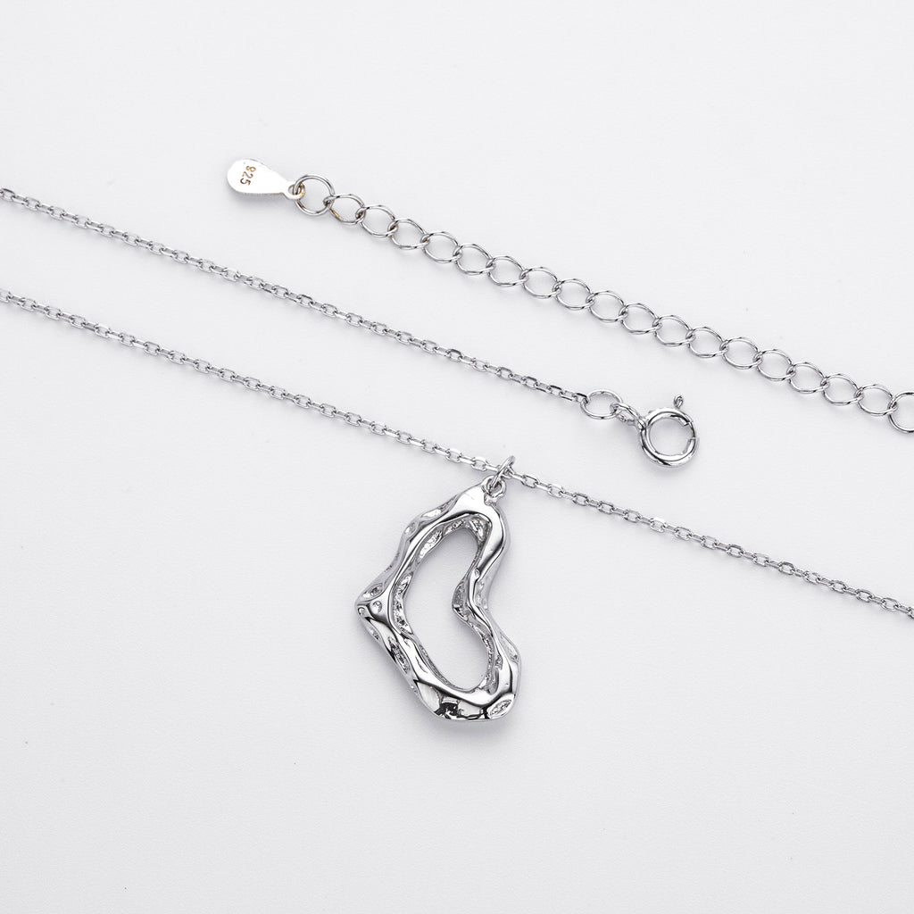 Damen Halskette mit einzigartigem Wellenanhänger aus 925 Sterling Silber Shop Nory