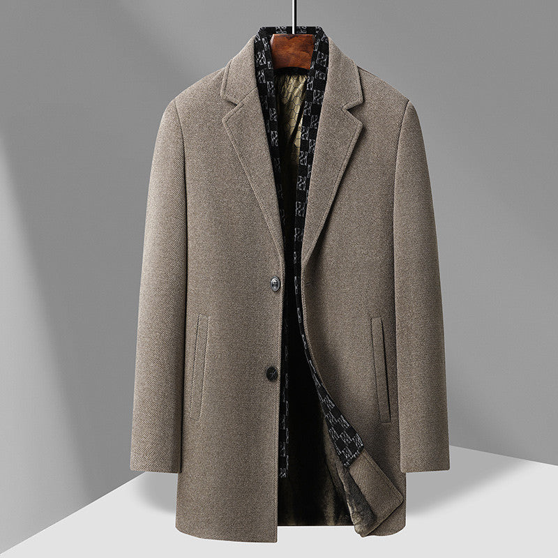 Herren Eleganter Wollmix-Übermantel mit herausnehmbarer gesteppter Innenjacke Shop Nory