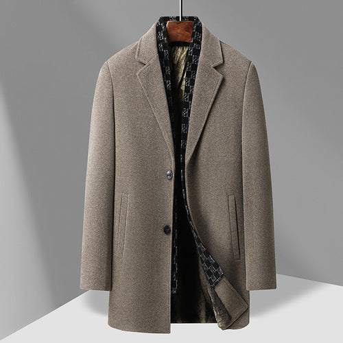 Herren Eleganter Wollmix-Übermantel mit herausnehmbarer gesteppter Innenjacke Shop Nory