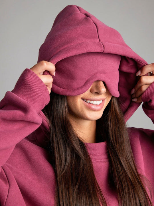 Damen Oversized Kapuzenpullover mit integrierter gepolsterter Schlafmaske Shop Nory