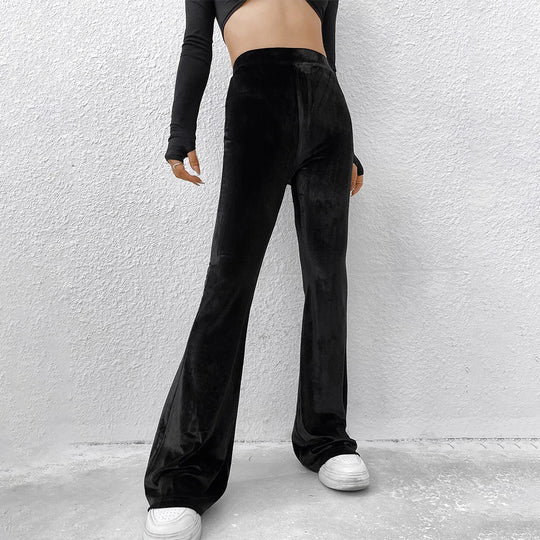 Damen samtige Highwaist‑Schlaghose mit weitem Bein und sculptender Passform Shop Nory