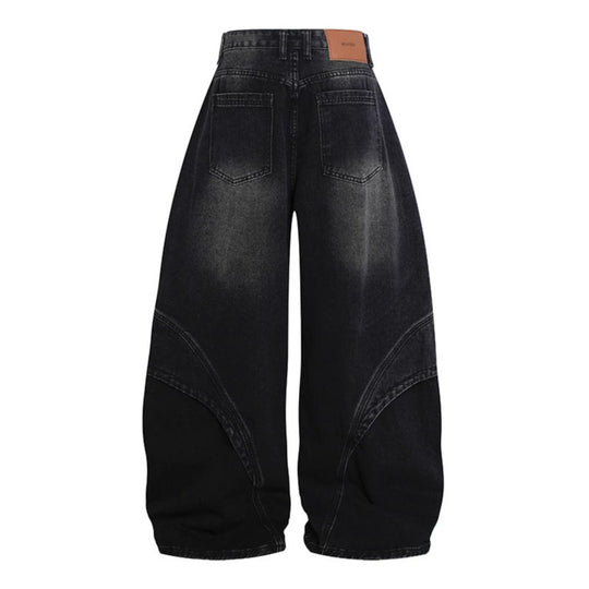 Damen Weite Hochtaillierte Ballon-Jeans mit markanten Panelnähten Shop Nory