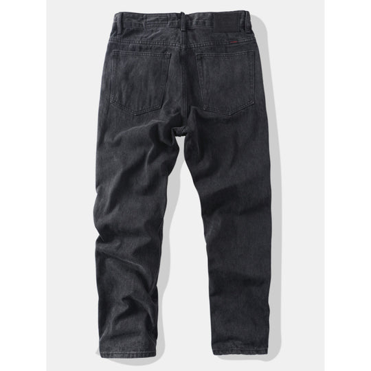 Herren Tapered Relaxed Denim-Jeans mit hoher Bundhöhe und cleaner Used-Optik Shop Nory