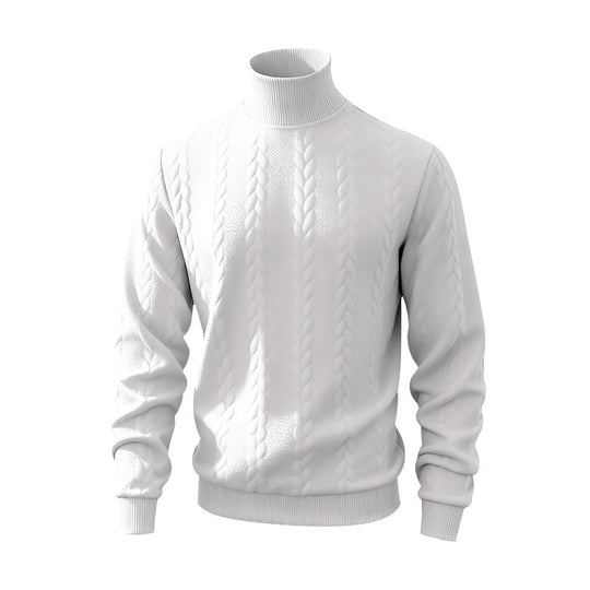 Herren Grobstrick-Rollkragenpullover mit Zopfmuster und gerippten Bündchen Shop Nory